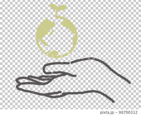 手描き風の手のひらにエコ 手描き風の手のひらにエコ 98700312