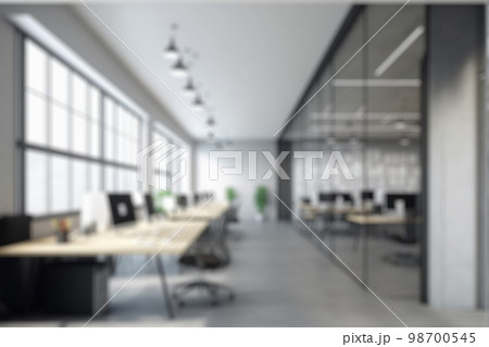 Blur background of modern office interior design. Contemporary workspace for creative business. Blur background of modern office interior design. Contemporary workspace for creative business. 98700545