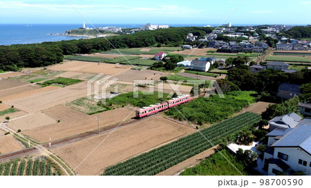 銚子電鉄海鹿島駅〜君ヶ浜駅空撮 98700590