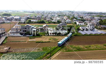 銚子電鉄海鹿島駅〜君ヶ浜駅空撮 銚子電鉄海鹿島駅〜君ヶ浜駅空撮 98700595