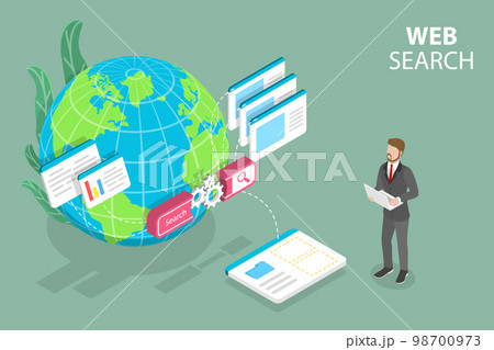 3D Isometric Flat Vector Conceptual Illustration of Web Search 3D Isometric Flat Vector Conceptual Illustration of Web Search 98700973