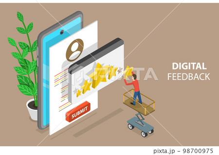3D Isometric Flat Vector Conceptual Illustration of Digital Feedback 3D Isometric Flat Vector Conceptual Illustration of Digital Feedback 98700975