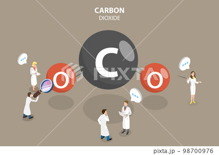 3D Isometric Flat Vector Conceptual Illustration of Carbon Dioxide Molecule 3D Isometric Flat Vector Conceptual Illustration of Carbon Dioxide Molecule 98700976