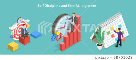 3D Isometric Flat Vector Conceptual Illustration of Self Discipline And Time Management 3D Isometric Flat Vector Conceptual Illustration of Self Discipline And Time Management 98701028
