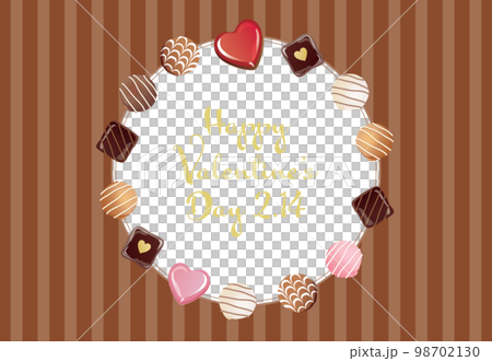バレンタインチョコのフレームイラスト 98702130