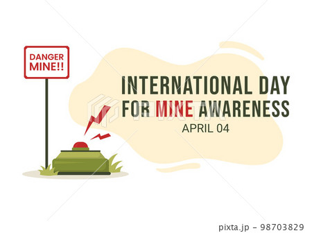 International Mine Awareness Day on April 04 Illustration with Do Not Step on Landmines for Web Banner in Flat Cartoon Hand Drawn Templates 98703829