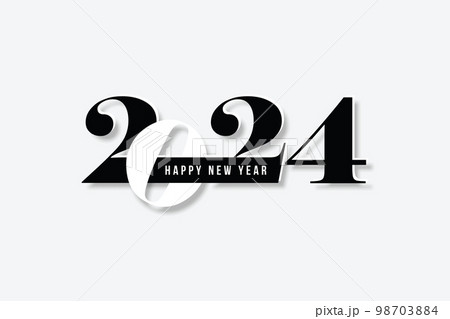 Happy New Year 2024 text design. for Brochure design template, card, banner. Vector illustration. Isolated on white background. 98703884