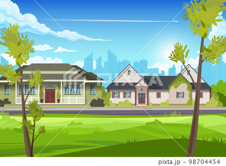 Suburban House Illustration 98704454