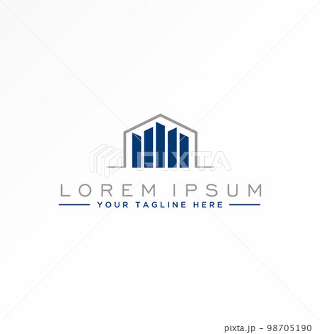 Simple City or Building like chart and roof image graphic icon logo design abstract concept vector stock. Can be used as a symbol related to construction or property 98705190