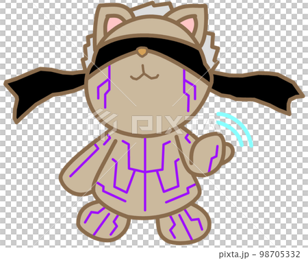 A fistfighter's bear engraved with a purple magical emblem. 98705332