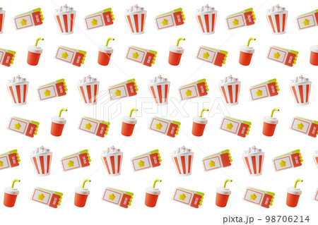 3d Cinema Movie Signs Seamless Pattern Background Plasticine Cartoon Style on White for Web and App. Vector illustration 3d Cinema Movie Signs Seamless Pattern Background Plasticine Cartoon Style on White for Web and App. Vector illustration 98706214