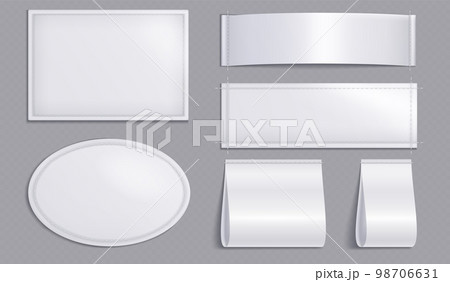 Blank clothes tags, fashion labels with seams 98706631