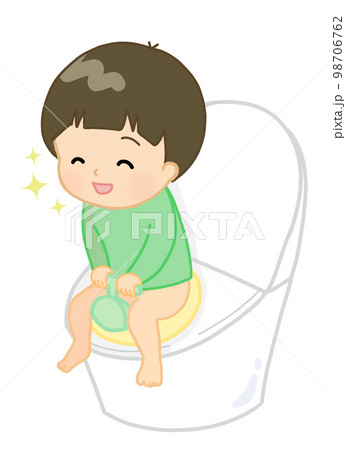 便が出てスッキリした子ども（男の子） 98706762