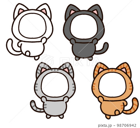 かわいい猫の顔はめフレームセット 98706942
