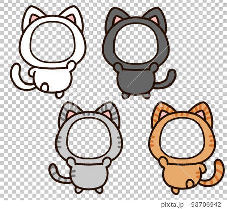 かわいい猫の顔はめフレームセット 98706942