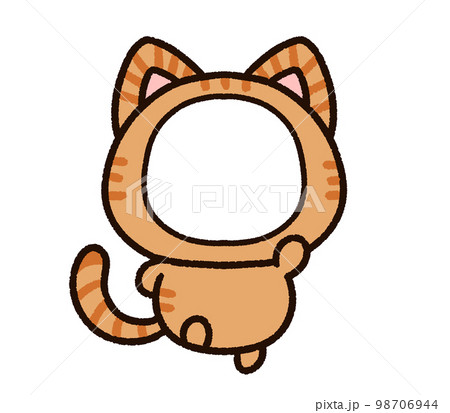 かわいい猫の顔はめフレームのイラスト素材 [98706944] - PIXTA