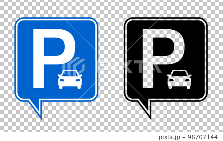 Road sign parking lot and car icon Road sign parking lot and car icon 98707144