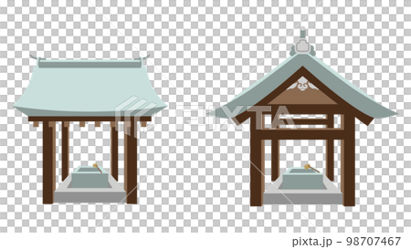 神社的 chozuya 的插圖（無輪廓） 98707467