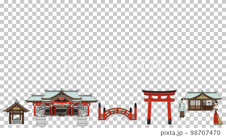 Illustration of the grounds of the shrine with an outline 98707470