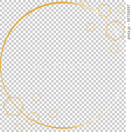 Circular frame with hexagon motif Circular frame with hexagon motif 98708897