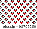 Pixel heart seamless pattern background 98709260