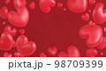 Valentine's day concept design of hearts on red background with copy space 3d render 98709399