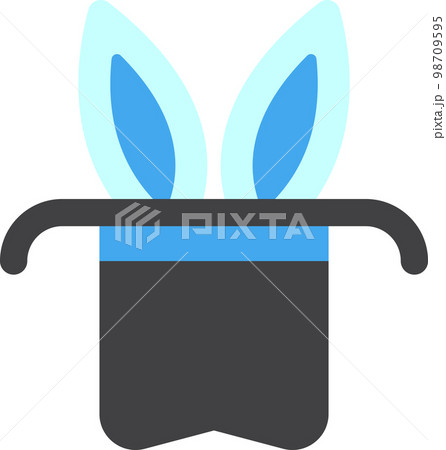 Top Hat with Bunny Ears illustration in minimal style 98709595