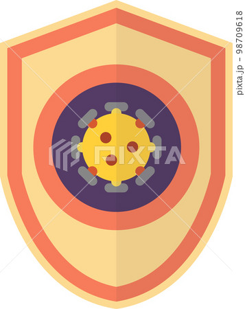 shield and virus illustration in minimal style 98709618