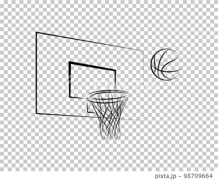 籃球和籃球球門畫筆劃風格中的時尚插畫矢量 籃球和籃球球門畫筆劃風格中的時尚插畫矢量 98709664