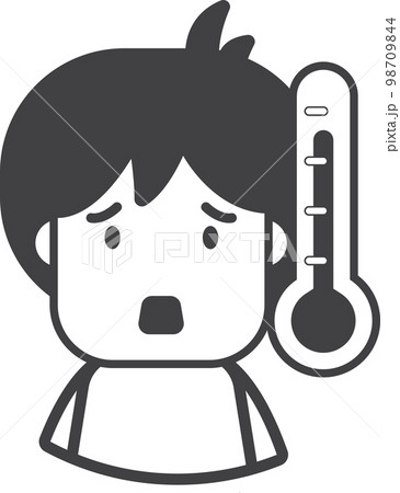 the patient has a fever illustration in minimal style the patient has a fever illustration in minimal style 98709844