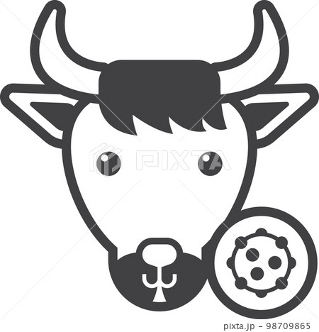 cow and virus illustration in minimal style cow and virus illustration in minimal style 98709865