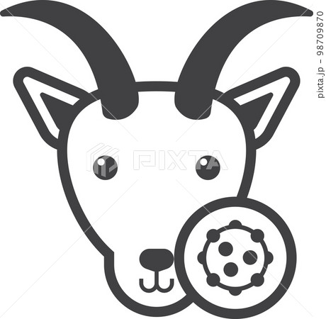 Goat and virus illustration in minimal style Goat and virus illustration in minimal style 98709870