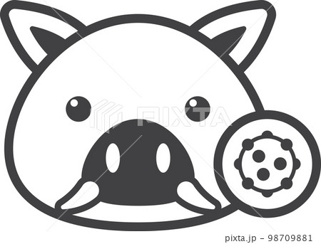 Pig and virus illustration in minimal style 98709881