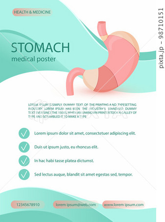 Healthcare template for poster, flyer and brochure with human stomach 98710151