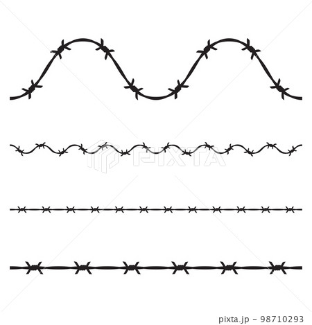 Barbed wire silhouette pattern graphic vector background 98710293
