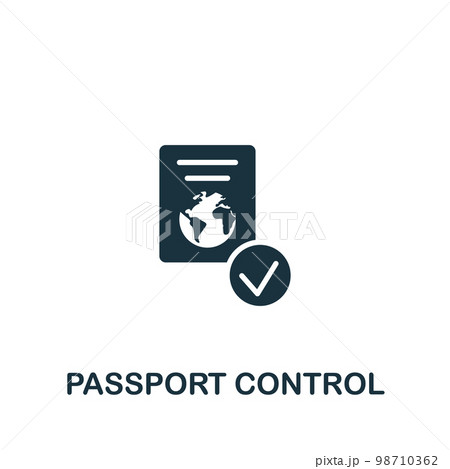 Passport control icon. Monochrome simple sign...のイラスト素材 [98710362] - PIXTA