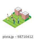 大学に通う学生　アイソメトリック 98710412