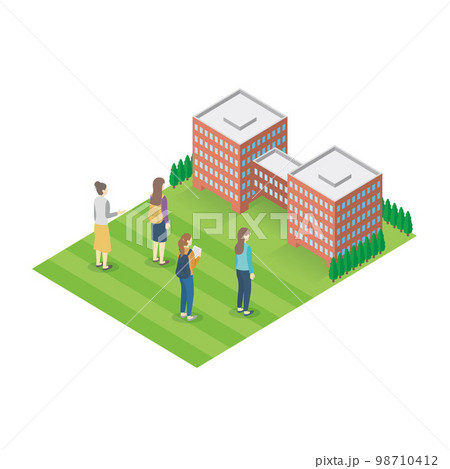 大学に通う学生　アイソメトリック 98710412