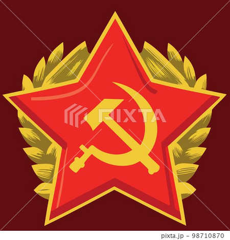 illustration in communist style in red and yellow colors 98710870