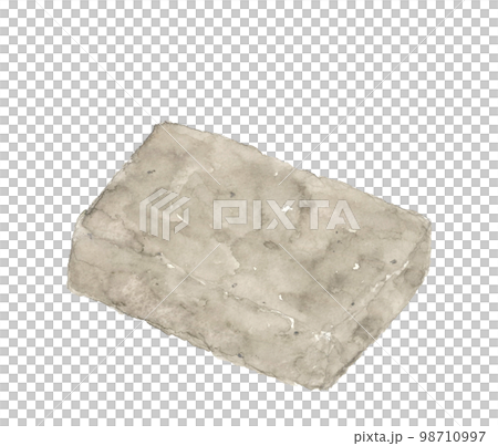 昔ながらの手作りコンニャク【手描き水彩画】白バック透過背景 昔ながらの手作りコンニャク【手描き水彩画】白バック透過背景 98710997