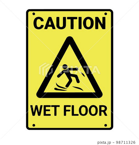 Caution wet floor warning sign 98711326