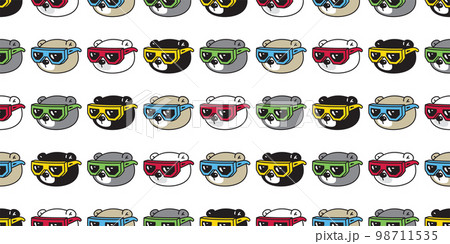 bear polar seamless pattern sunglasses head face vector teddy cartoon gift wrapping paper tile background repeat wallpaper doodle scarf isolated illustration design 98711535