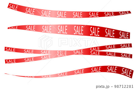 A set of different red ribbon banners with the inscription SALE, on a white and transparent background. Blanks, template for advertising, for leaflets, flyers, for online stores 98712281