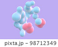 3D abstract liquid bubbles on purple background. 98712349