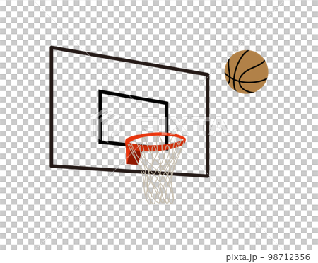 Basketball and basket goal simple illustration vector 98712356