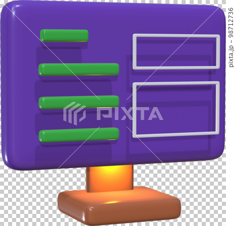 Computer 3D illustration for report and result. 98712736