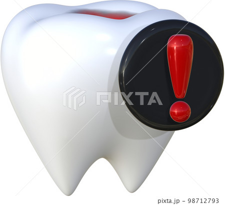 Teeth decay 3D icon illustration. 98712793