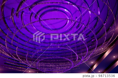 luxury glass chandelier in the hotel. 98713536