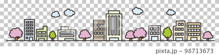 Cityscape with cherry blossoms _ office district Cityscape with cherry blossoms _ office district 98713673