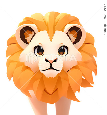 Lion Cartoon character. Cute little animal illustration on white background. Lion Cartoon character. Cute little animal illustration on white background. 98713947